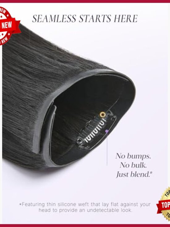 16 Inch Human Hair Clip-In Extensions, 7 Piece Set for Volume & Length main image 7
